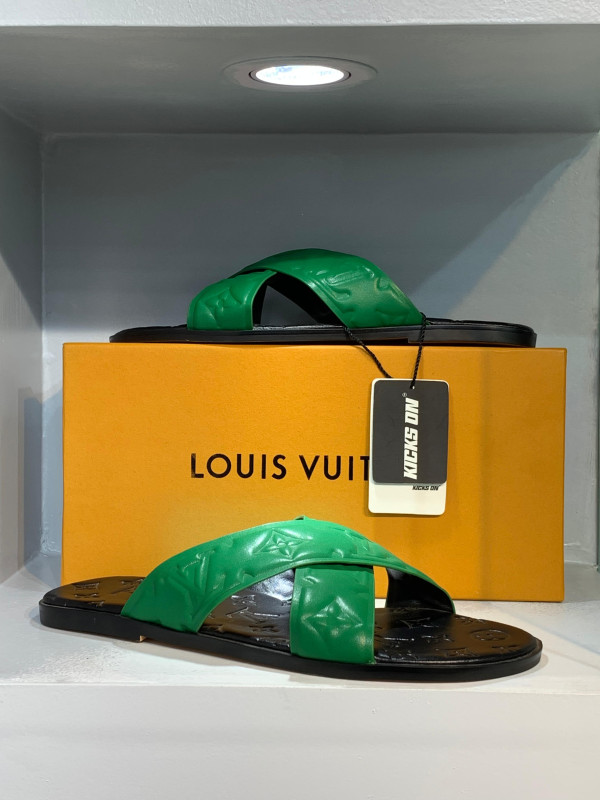 Louis Vuitton Cross Oasis Mules ''Green Black" (1:1)