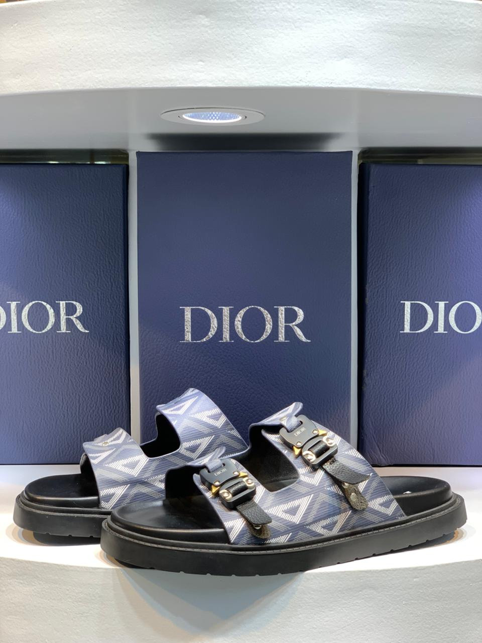 Dior Double H Town Calfskin Blue Sandal (1:1)