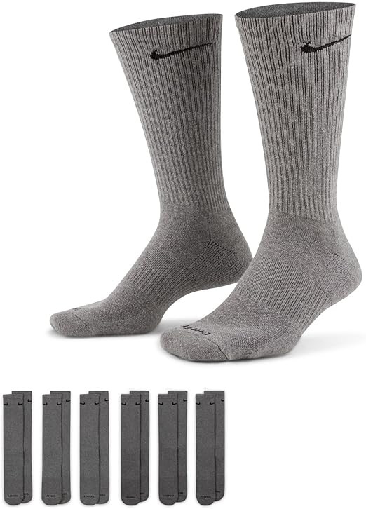 Nike Dri-Fit Plus Cushion ''Grey'' Crew Socks (5pair=1Box)