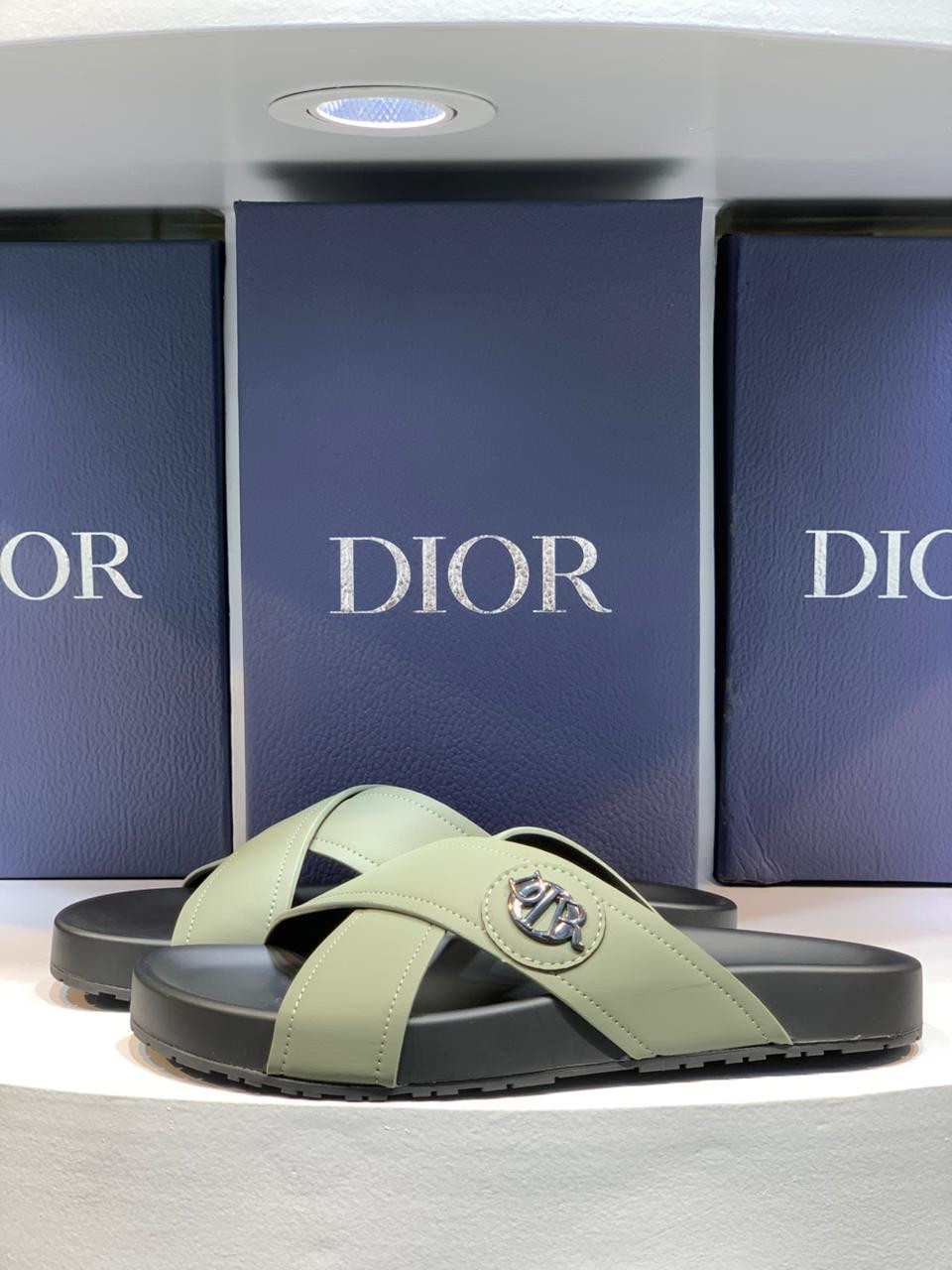Dior Cross Mules Olive Sandal (1:1)