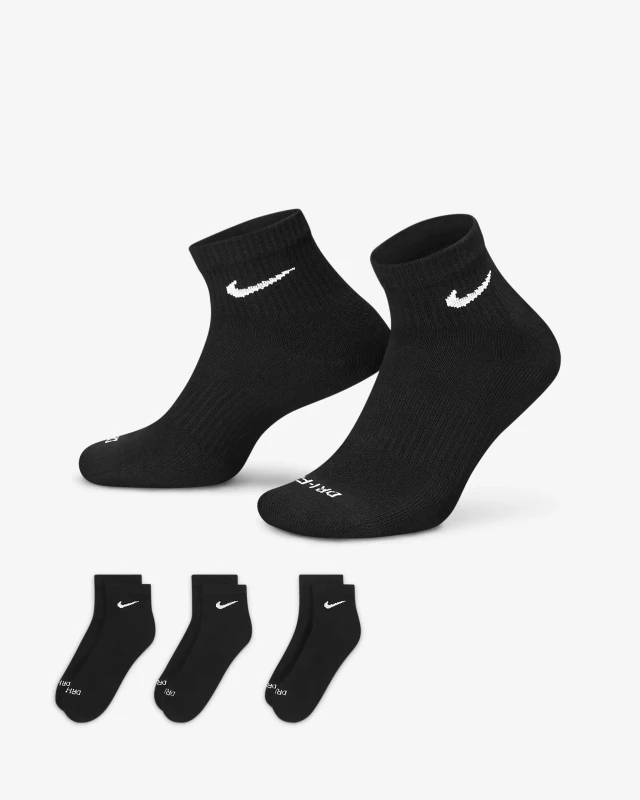 Nike Dri-Fit Plus Cushion ''Black'' Quarter Socks (5pair=1Box)