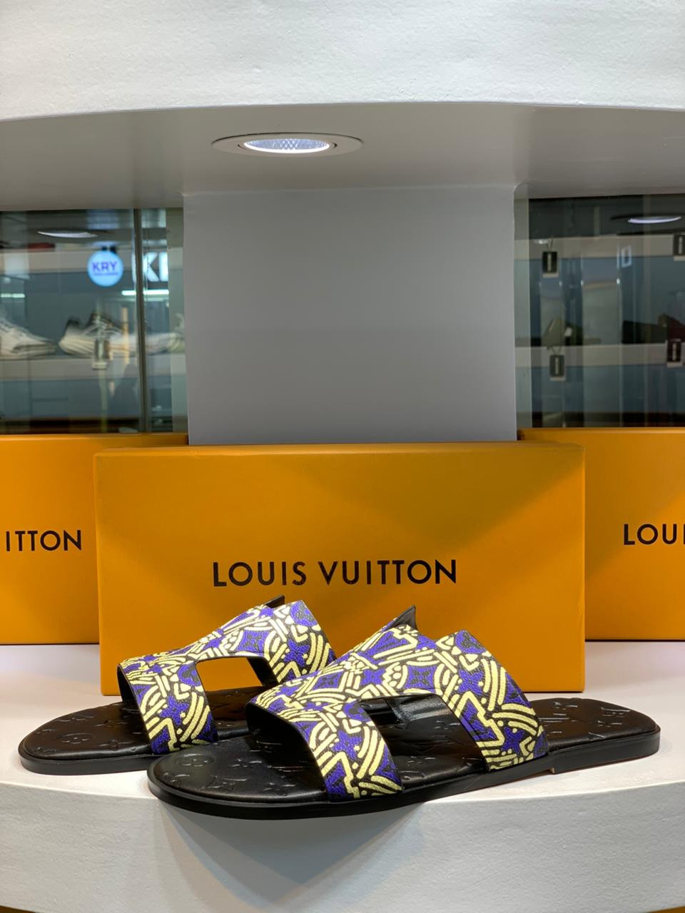 Louis Vuitton Oasis Mules Sliper Yellow/Blue (1:1)