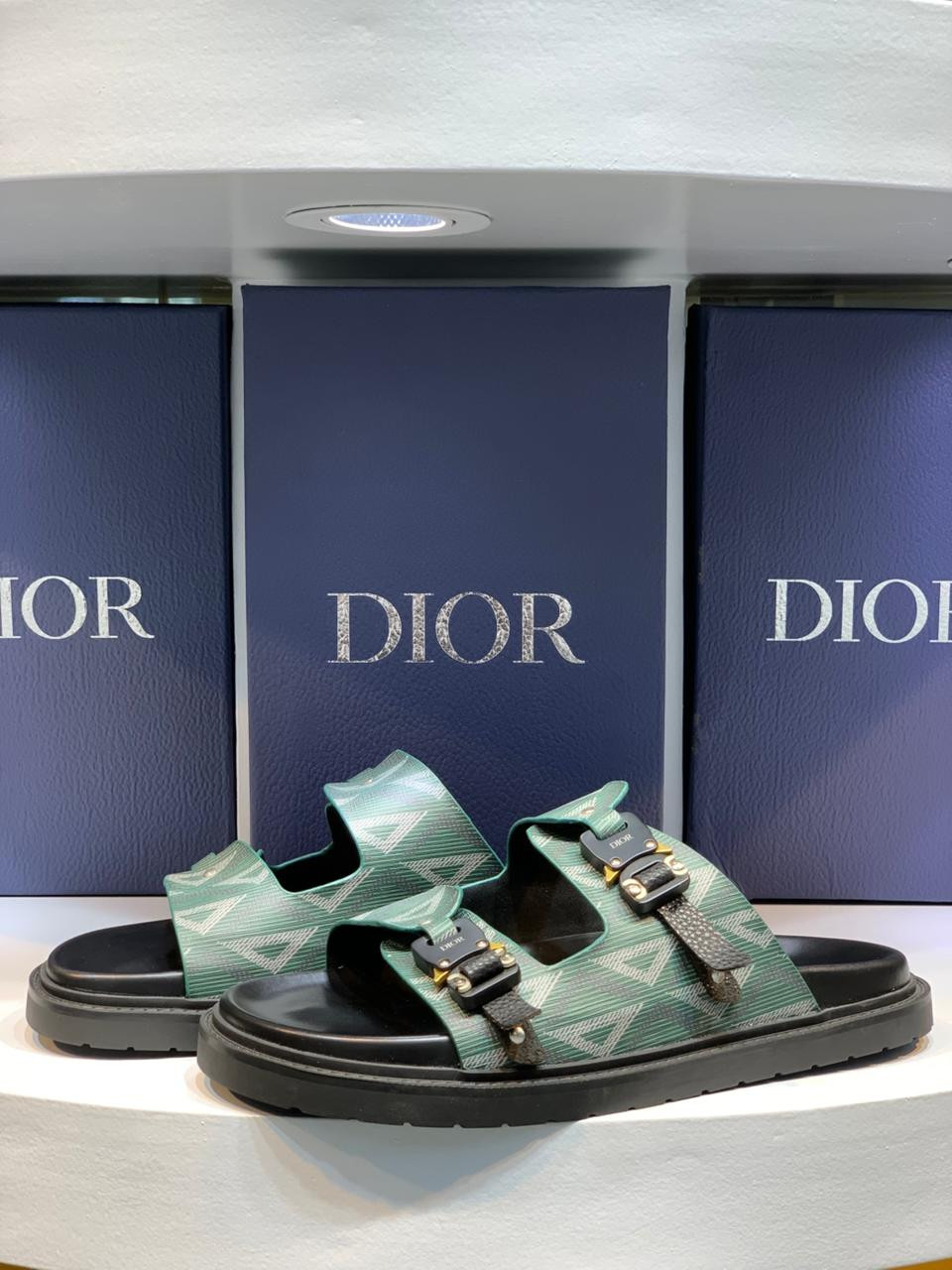 Dior Double H Town Calfskin Green Sandal (1:1)
